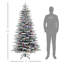 Arbre de Noël réaliste enneigé 6,5 pi, base en acier, intérieur