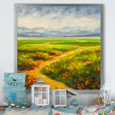 Chemin vers un champ floral coloré II - Peinture