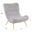 Chaise contemporaine Jacina Cloud en bois naturel et sherpa gris avec repose-pieds-67046549