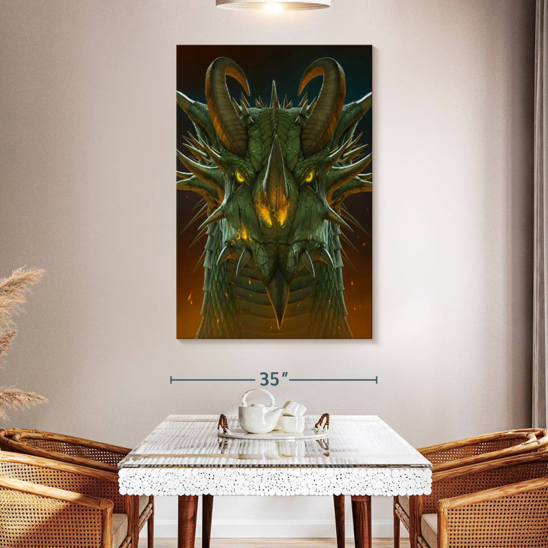 Portrait de dragon Brampt, H 51 po x l 34 po