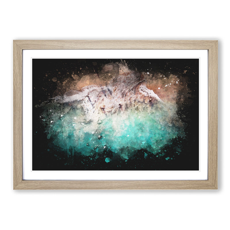 Bias Tugel Beach in Bali - Picture Frame Graphic Art, 48cm H x 65cm W x 2cm D, Oak