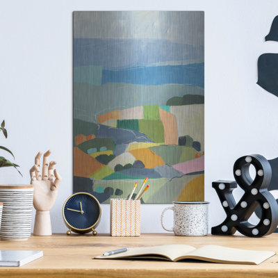 Art mural en métal Winston Porter «Color Block Hills» par Jan Weiss