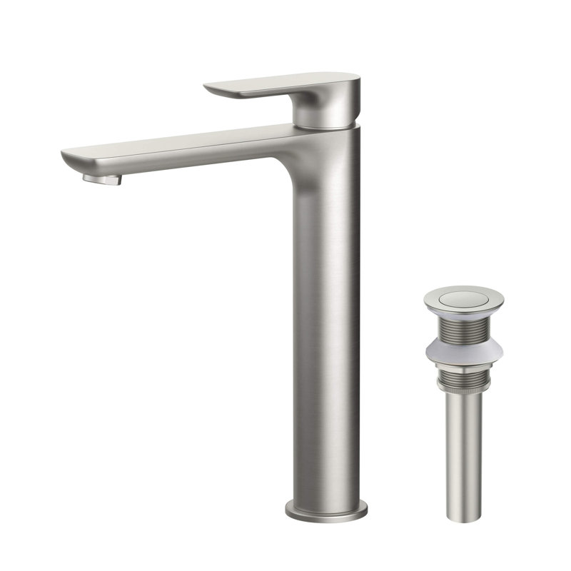 Robinet de lavabo vasque monocommande avec bonde Tender, Nickel brossé