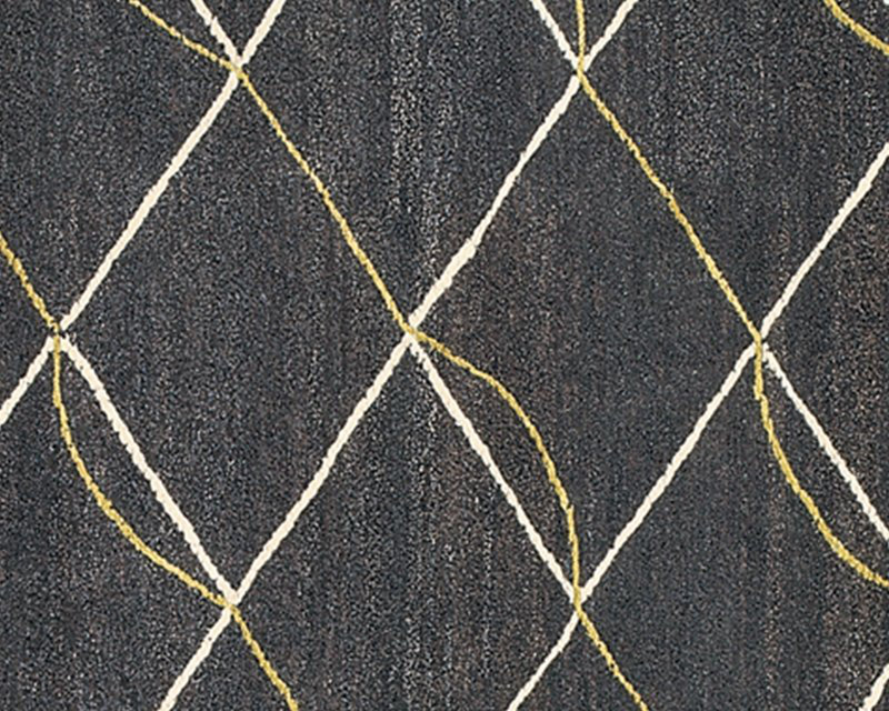 Archloop Geometric Area Rug in Gray/White/Yellow, Rectangle 9' x 12'