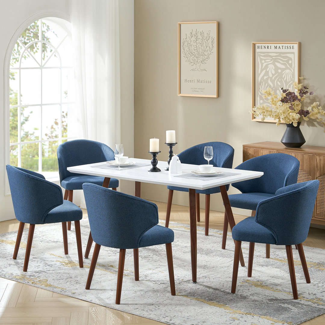 Tillison Wing Back Side Dining Chair Set with Solid Wood Legs George Oliver Upholstery 