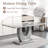 Avdain 63" Modern American Rectangular Faux Marble Top Dining Table with U-shaped Pedestal Base-2060811574