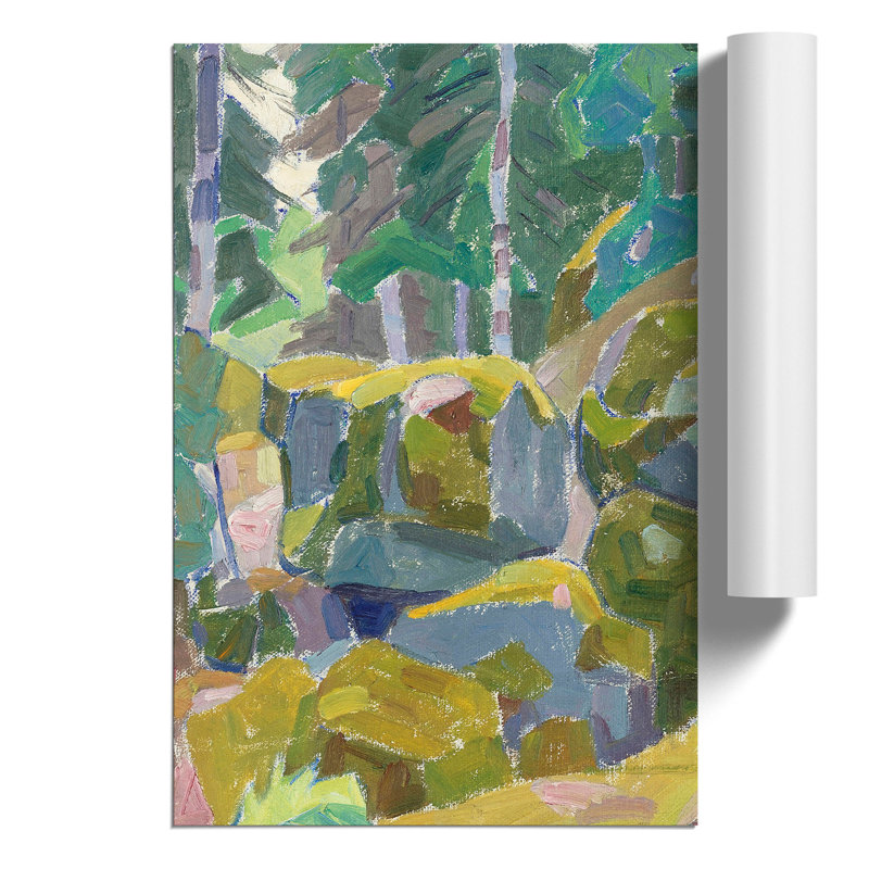Landscape with Trees by Alexander Bogomazov - Unframed Painting, 84cm H x 59cm W x 0.1cm D