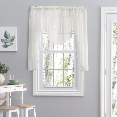 Salyers Delicate Semi-Sheer Cascade Window Valance 56"W