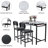 Kitchen Table Set, Dining Table And Chairs For 2, 3 Piece Dining Room Table Set With 2 Upholstered Chairs, Bar Dining Table Set For Small Spaces, Apartment, Breakfast, Pub