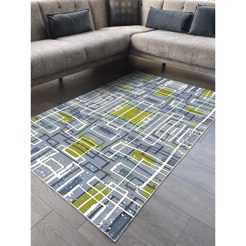 Tapis en coton Jamya, Tapis de couloir 2 pi 7 po x 6 pi 7 po