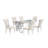 Joneisha Clear Tempered Glass 79'' L x 40'' W Dining Set with Velvet Chairs-1683229129-1683991803-1741152792