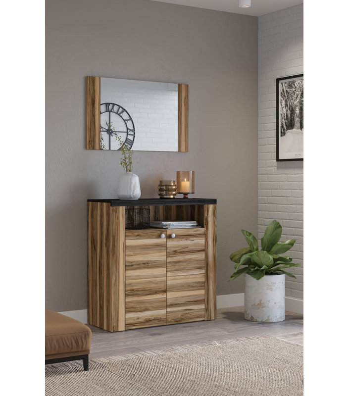 Siomha Rectangle Mirror, Oak Satin