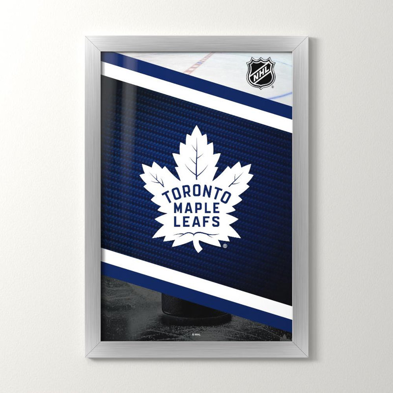 Décoration murale des Maple Leafs de Toronto (NHL), H 36 po x l 24 po, Acrylique encadré, Argent