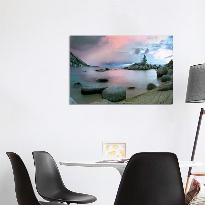 Hidden Beach at Sunset, Lake Tahoe, Nevada 1 Piece Wrapped Canvas Wall Art, 101.6 cm H x 66.04 cm W x 3.175 cm D