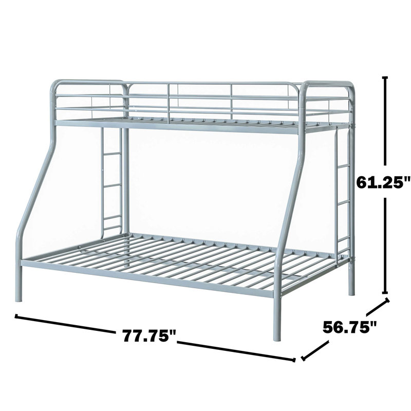 Lit superposé simple au-dessus d'un lit double moderne en métal pour un sommeil peu encombrant