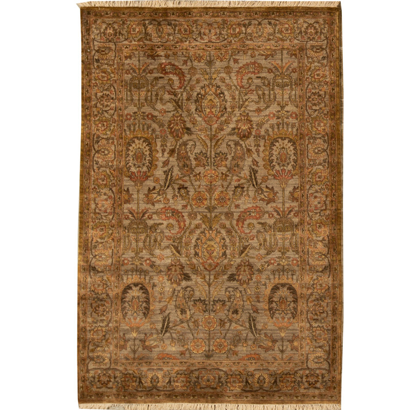Oriental Area Rug in Camel/Green/Rust