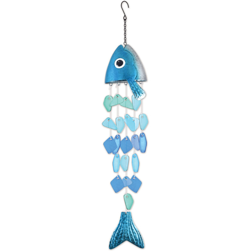 Carillon en verre Blue Fish