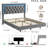 Floating Bed Frame Full Size with Smart Led Lights, Upholstered Platform Bed with Diamond Headboard-1127897026-1127897025