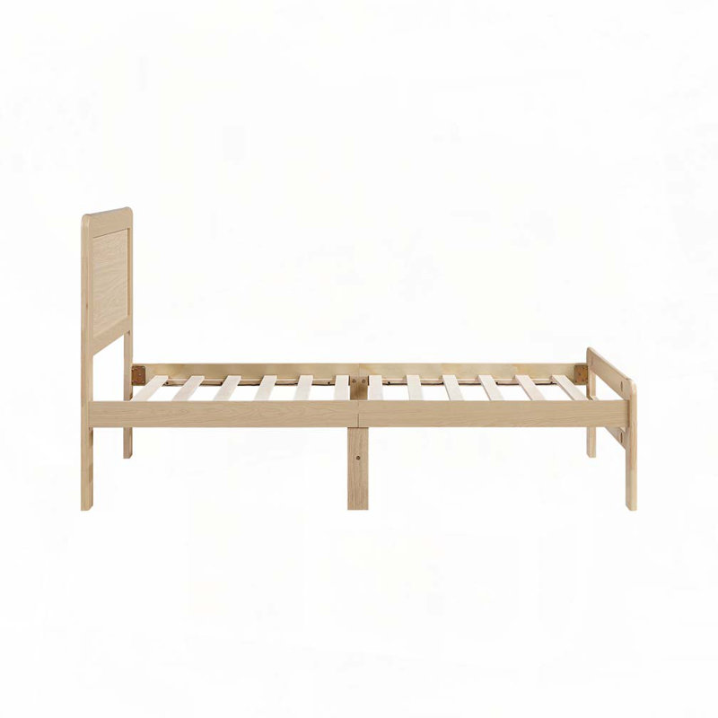 Lit plateforme en bois, Lit simple
