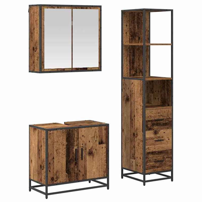 Bathroom Furniture Suite, Medium Wood
