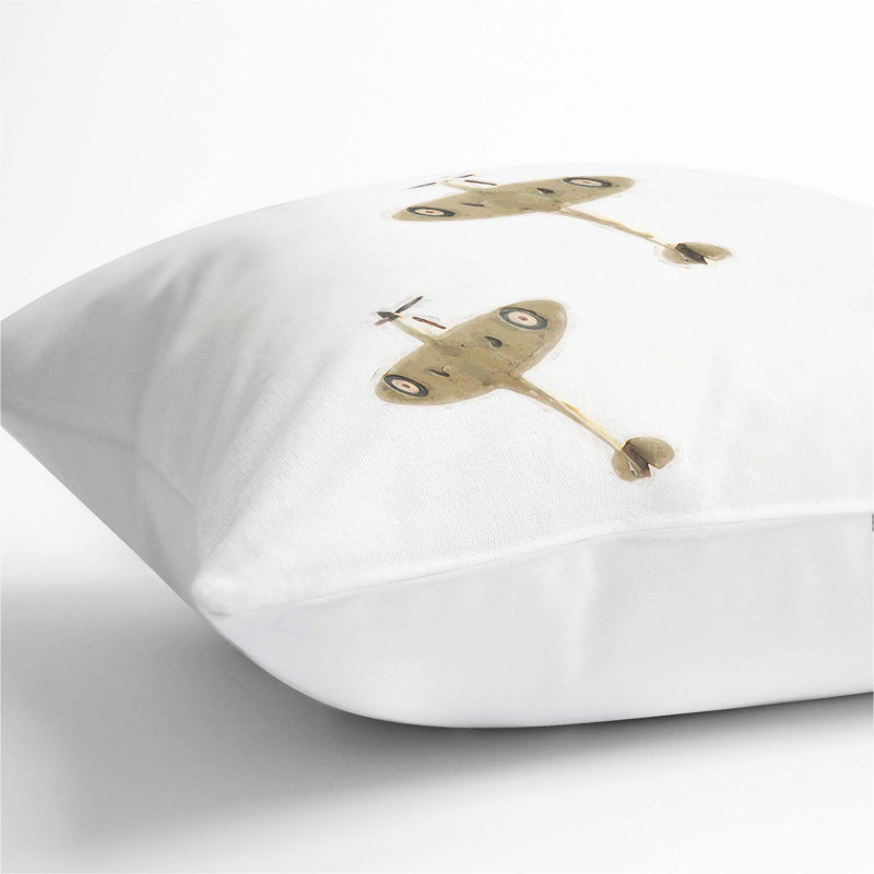 Square Throw Cushion, White, 40cm H x 40cm W x 15cm D