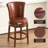 High Back Swivel Bar Stools with Full-Grain Genuine Leather Upholstered Seat & Solid Wood Footrest, Counter Bar Stool for Kitchen Island & Pub-434515961-402733197