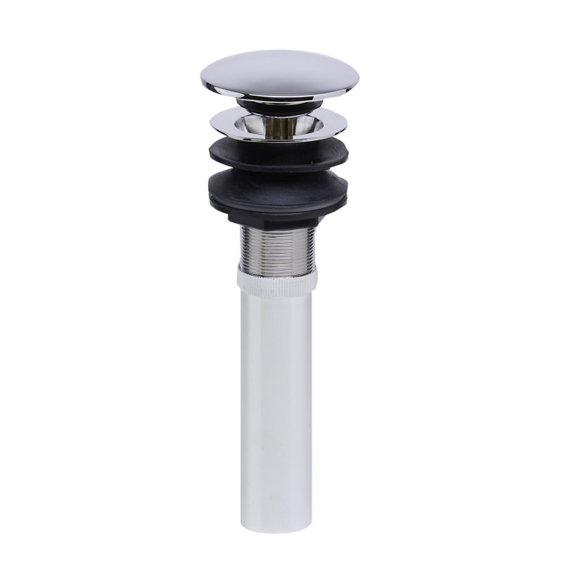 Drain de lavabo de salle de bain escamotable avec trop-plein, Chrome poli