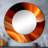 Orange Abstract Warm Fractal Design II - Fractals Round Mirror For Wall Decor-97183552