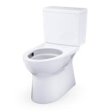 TOTO Glaston Two-Piece Elongated 1.28 GPF Universal Height Toilet with CEFIONTECT, Cotton White - CST472CEFG#01