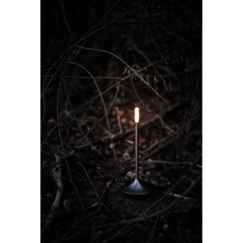 Candle-Inspired Portable Rechargeable Lamp - Wick, 10.2" H x 4.7" W x 4.7" D, Graphite