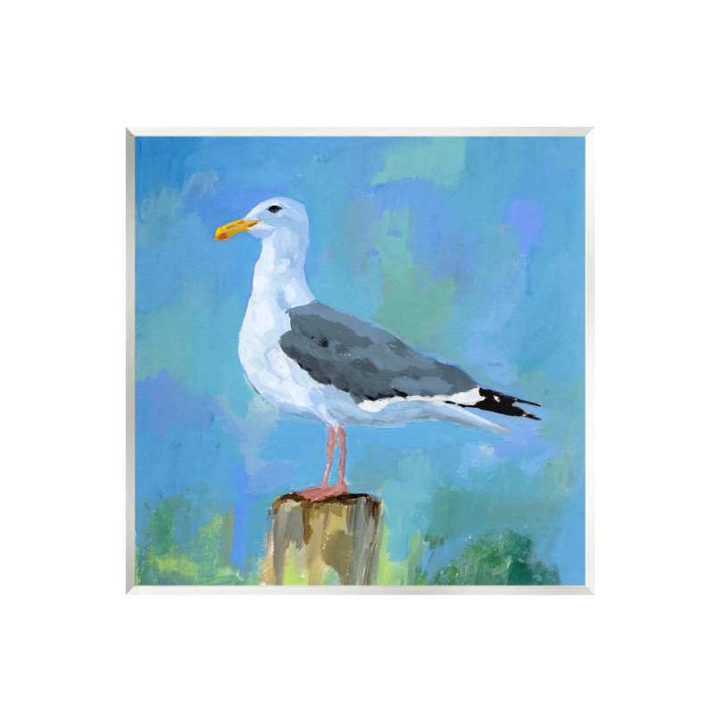 " Coastal Seagull Painting " by Victoria Barnes Painting Print, 12" H x 12" W x 0.5" D