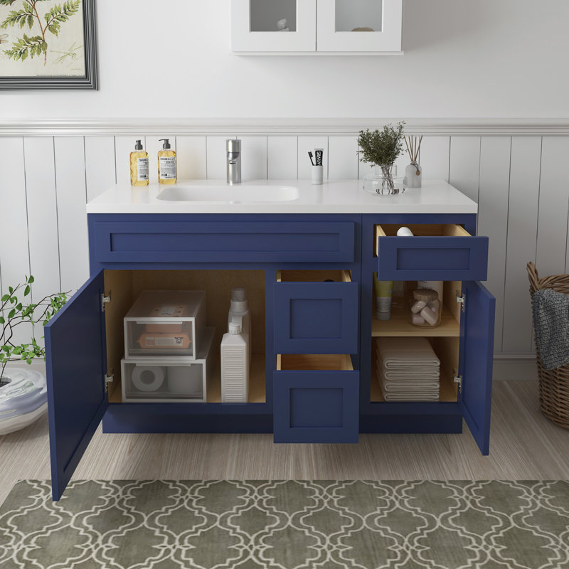 Base de meuble-lavabo simple 51 po seulement, Bleu
