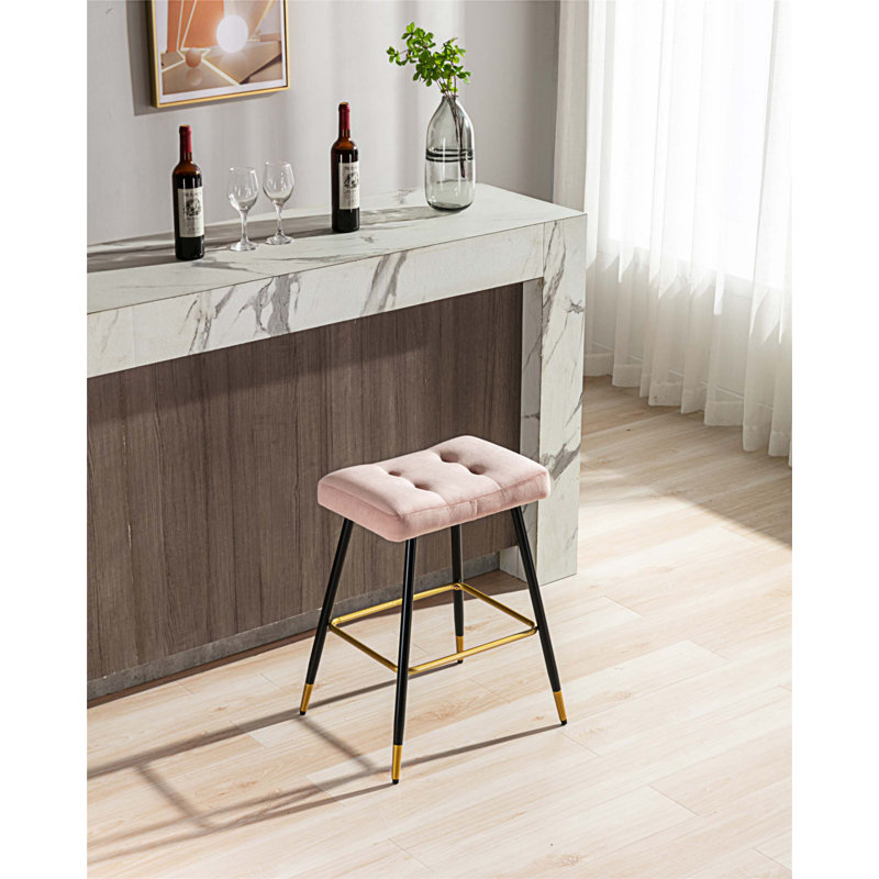Tabouret de comptoir 26,38 po Manucher, Rose