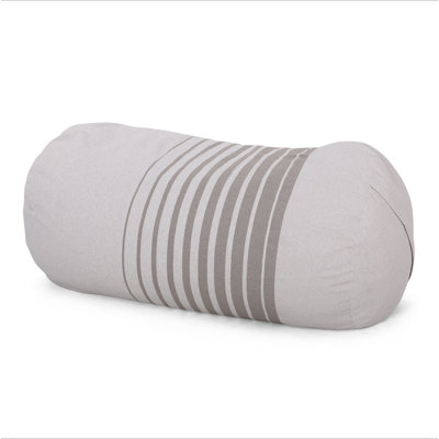 Zeon 6.5 Foot Striped  Cylindrical Bean Bag, Natural Color With Ligt Brown Stripes