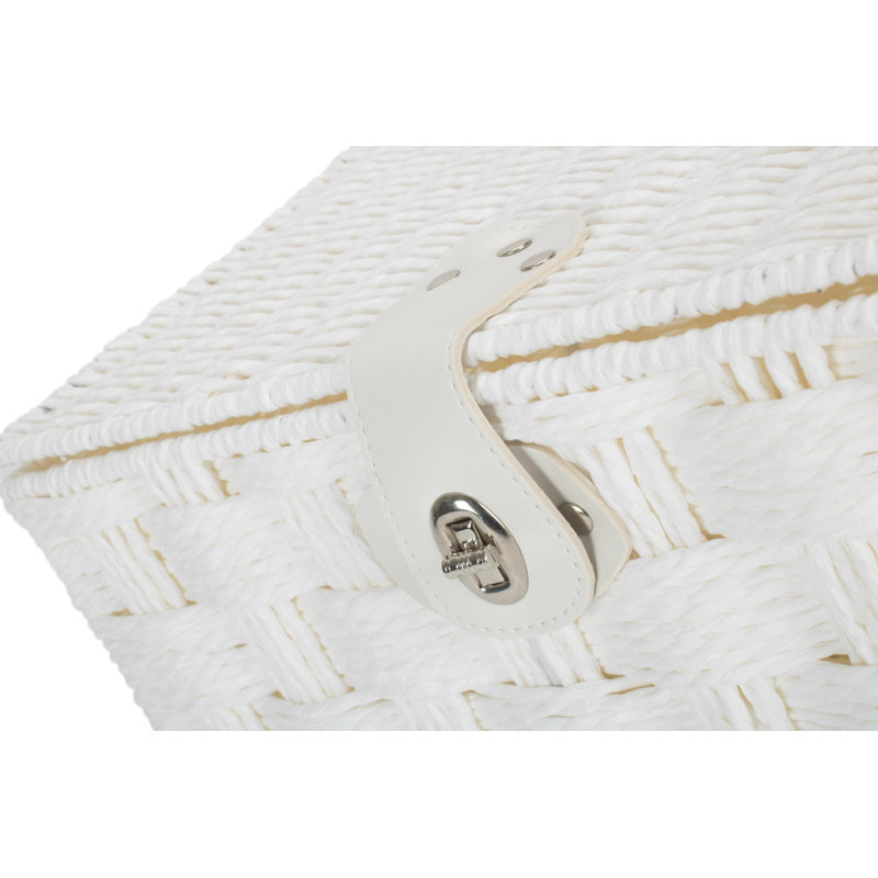 Wicker White Twisted Paper Rope Storage Basket, 17cm H x 35cm W x 26cm D