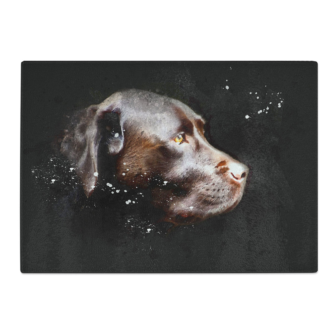 Tempered Glass Chocolate Brown Labrador Dog Chopping Board