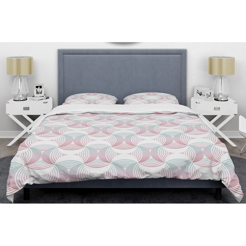 Modern & Contemporary Polyester Twill Geometric Shapes Duvet Cover, Twin Duvet Cover + 1 Sham