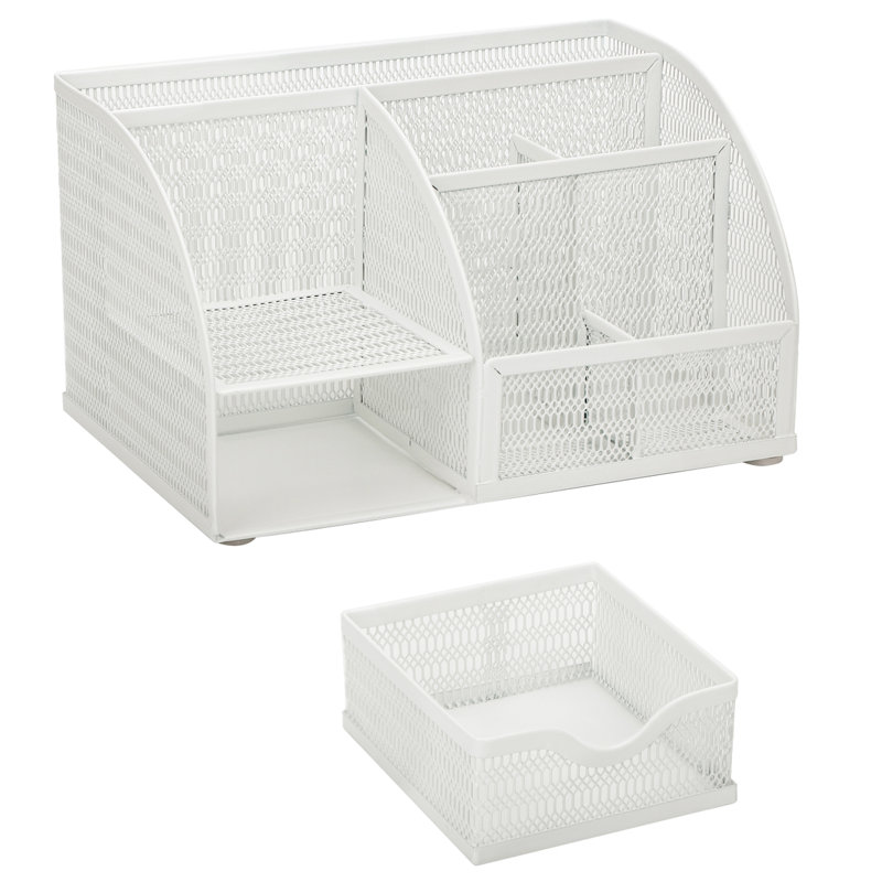 Kyreece Mesh Desk Organizer, White