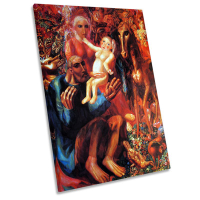 X7447 Peasant Family Picture by Pavel Filonov - Wrapped Canvas Painting