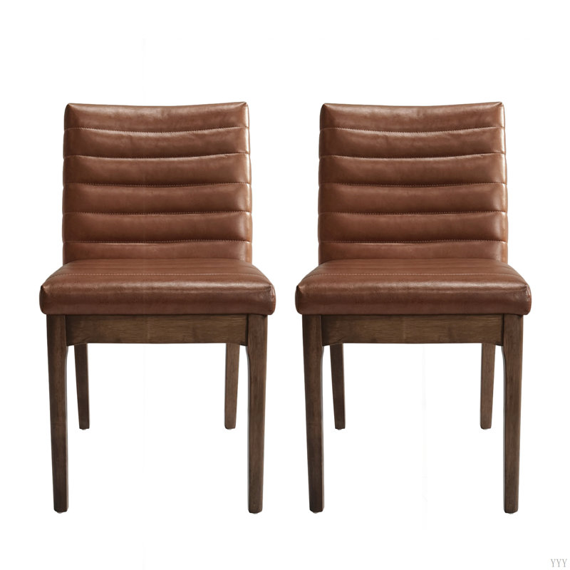 Chaises de salle à manger rembourrées avec pieds en caoutchouc (ensemble de 2)