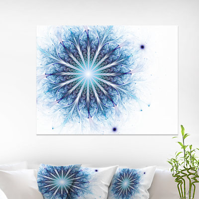 «Fractal Flower Light Blue Digital Art», impression