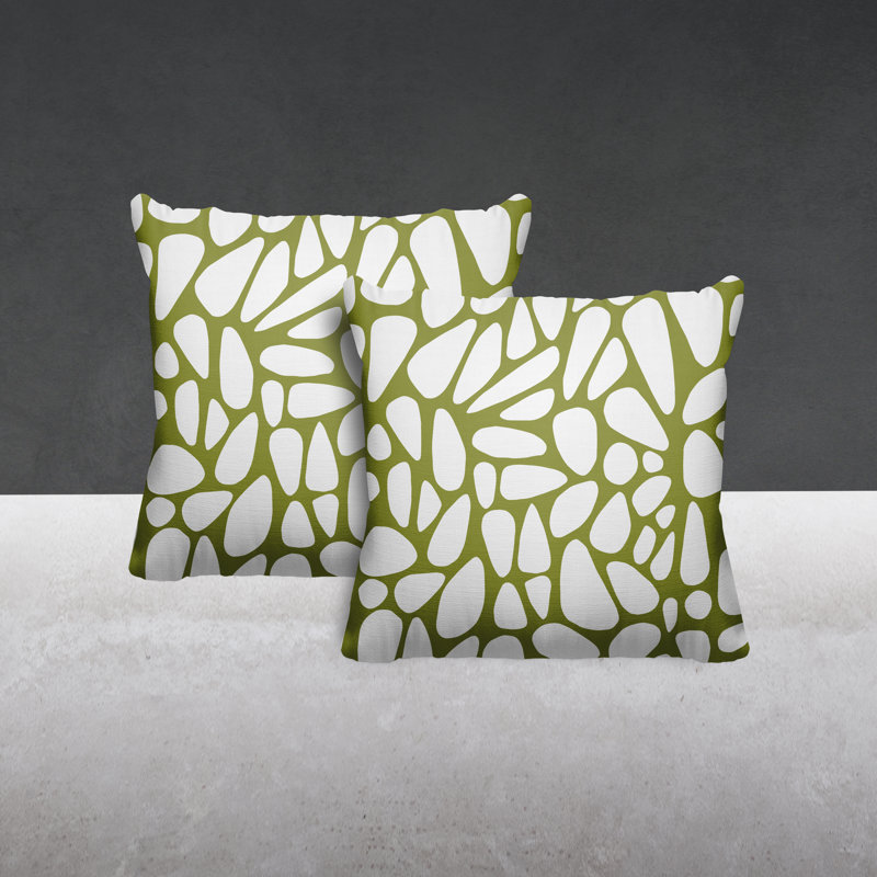 Coussin Stone, L 17 po x H 17 po, Chartreuse