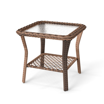 Patio Wicker Side Table by Winston Porter