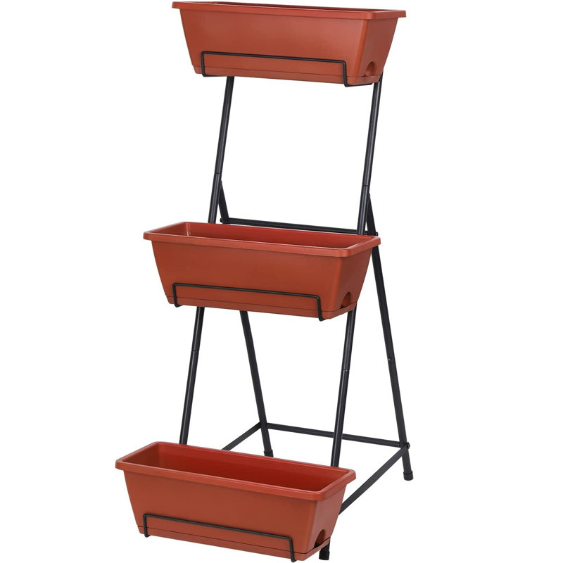 Jardin vertical en plastique Nathanim, Rouge, H 39 po x l 17 po x P 16,1 po