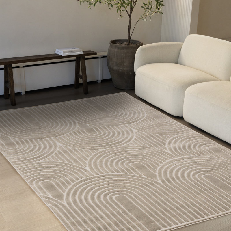 Tapis intérieur crème Marshay, Rectangle 5 pi 3 po x 7 pi 7 po