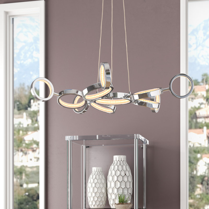 Lustre à del linéaire spoutnik moderne 11 lumières Kincannon