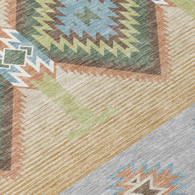 Machine Washable Indoor/Outdoor Chantille ACN2541 Lodge Rug, Runner 2'3" x 7'6", Basil