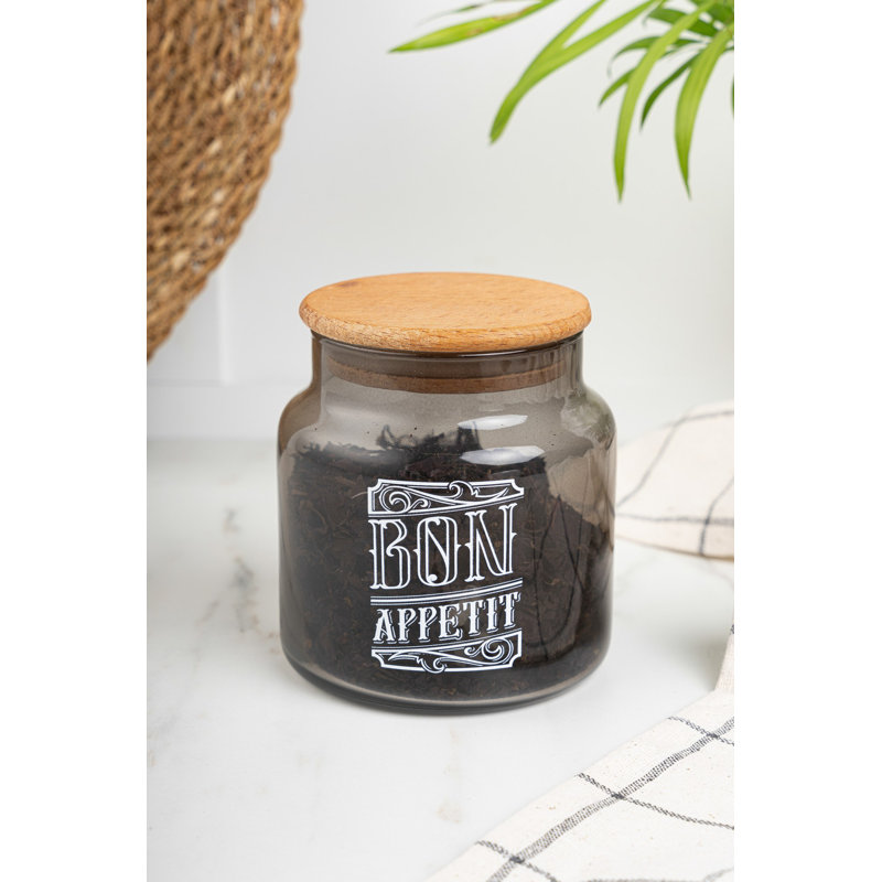 Jar, Brown/Clear, 7.9" H  x 3.5" W  x 3.5" D
