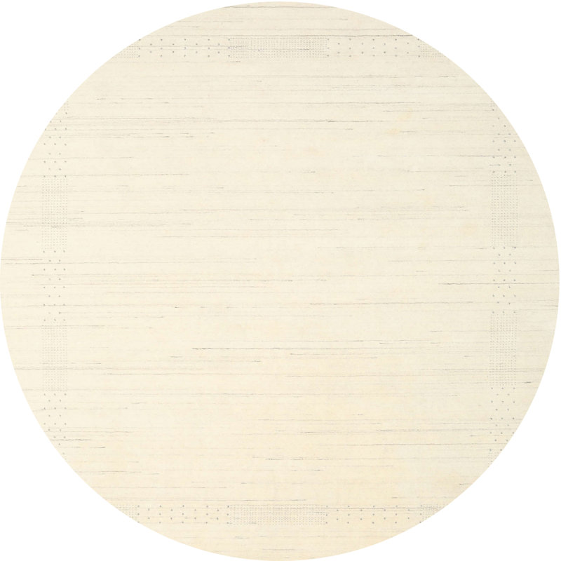Tapis beige contemporain, Rond 8 pi x 8 pi