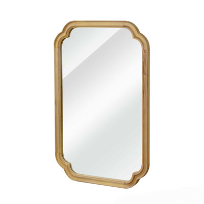 20" x 30" Solid Wood Frame Rounded Corner Decorative Mirror
